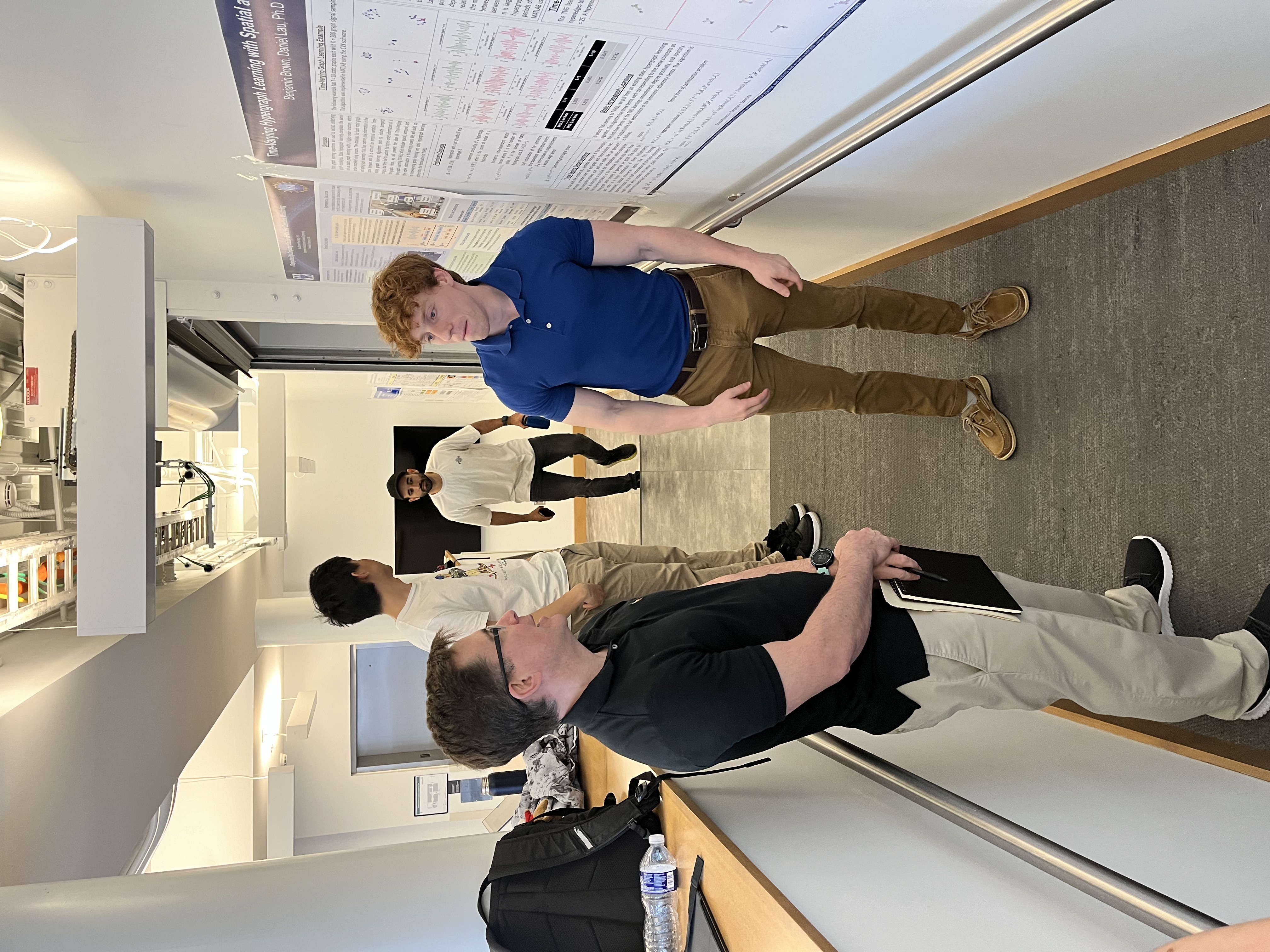 Former MS student Ben Brown at the ECE Department's Spring Research Symposium explaining his work on learning hypergraphs from data