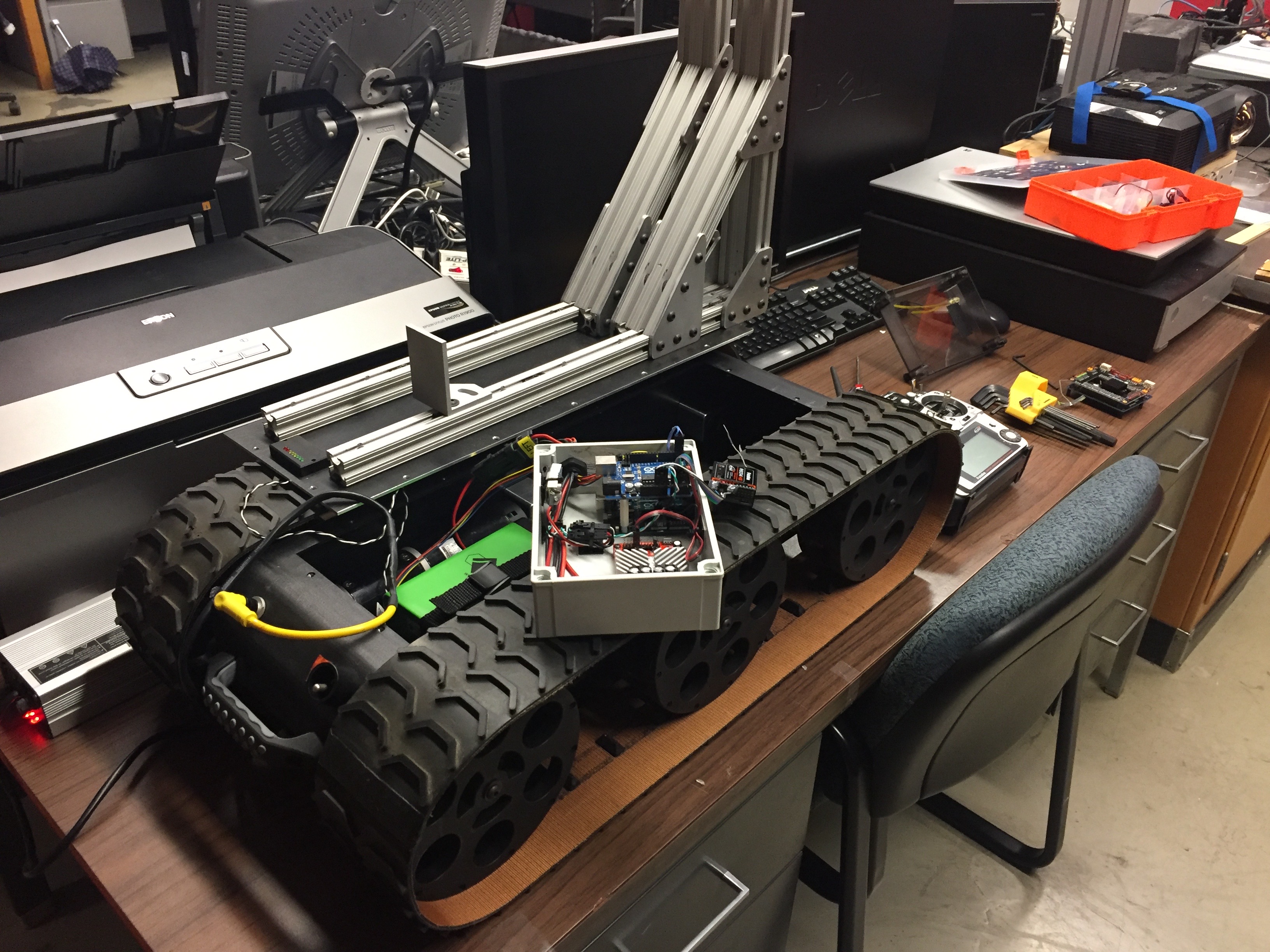 An autonomous robot being equipped with a 3D imaging system back in 2016